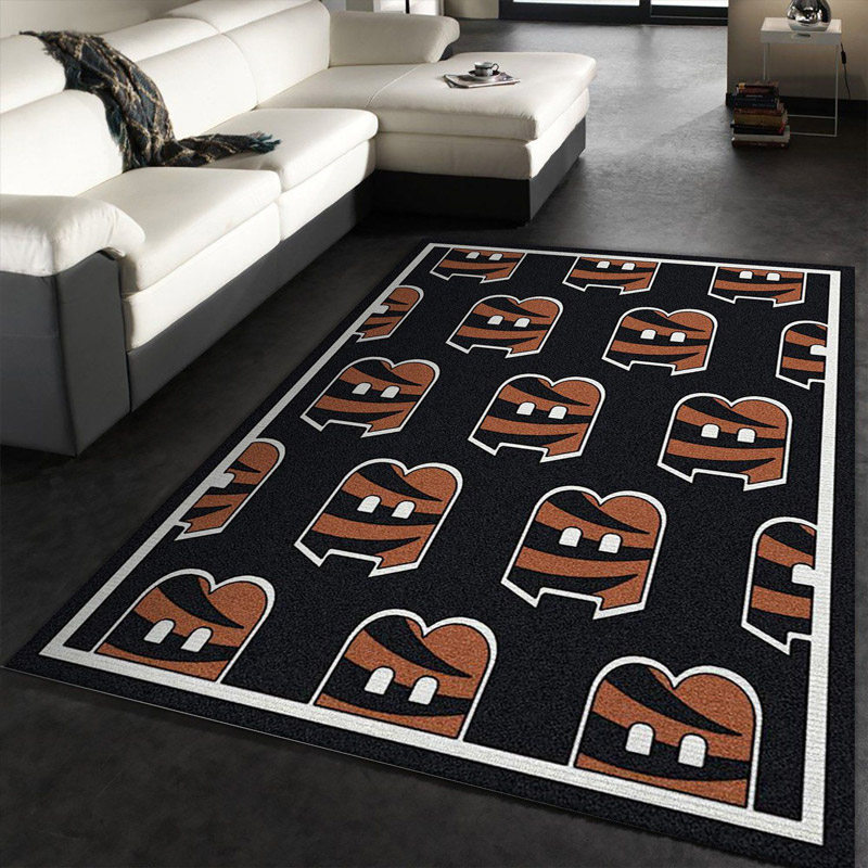 Cincinnati Bengals Area Rug NFL Area Rug Kitchen Rug Indoor Rug Rectangle Carpet