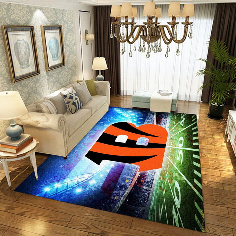 Cincinnati Bengals Area Rug NFL Area Rug Dining Room Rug Indoor Indoor Rugs Rectangle Carpet