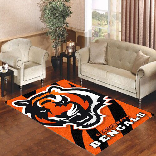 Cincinnati Bengals Area Rug NFL Area Rug Bathroom Rug Indoor Rug Rectangle Carpet