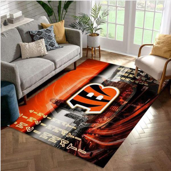 Cincinnati Bengals Rug NFL Area Rug Bathroom Rug Indoor Indoor Rugs Rectangle Carpet