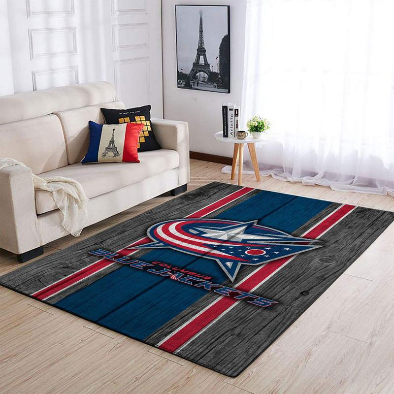 Columbus Blue Jackets Area Rug NHL Area Rug Bathroom Rugs Indoor Rug Rectangle Carpet