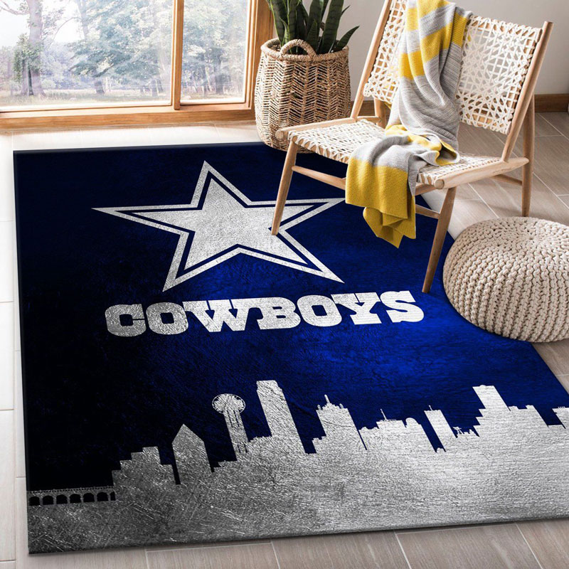 Dallas Cowboys Area Rug NFL Area Rug Bathroom Rug Indoor Rug Rectangle Carpet