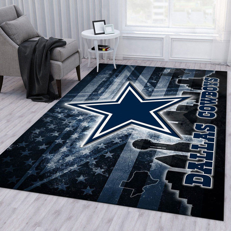 Dallas Cowboys Area Rug NFL Area Rug Living Room Area Rug Indoor Rug Rectangle Carpet