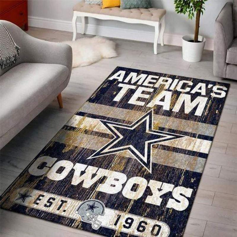 Dallas Cowboys Area Rug NFL Area Rug Living Room Area Rug Indoor Indoor Rugs Rectangle Carpet