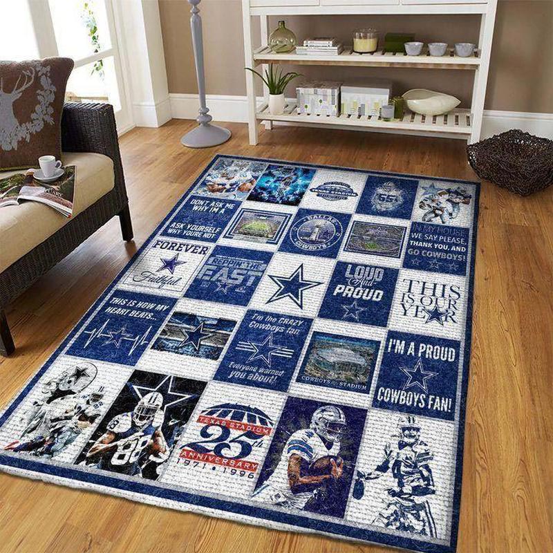 Dallas Cowboys Rug NFL Area Rug Bathroom Rugs Indoor Indoor Rug Rectangle Carpet