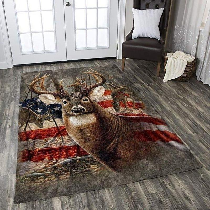 Deer Hunting Area Rug Living Room Carpet