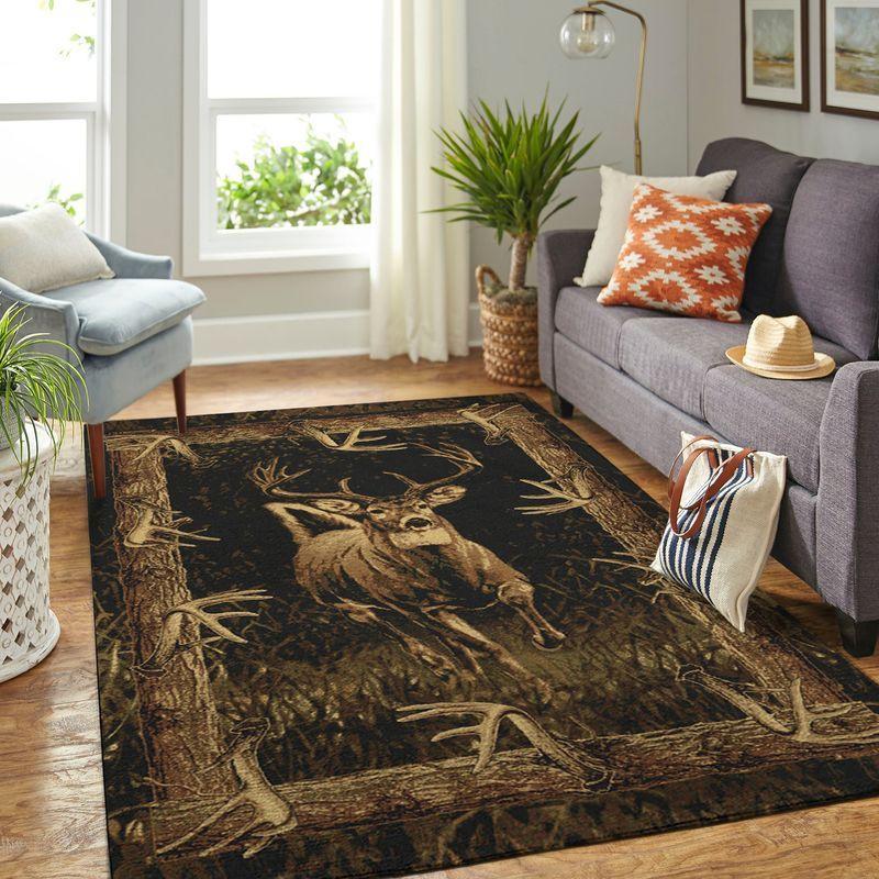 Deer Rug Living Room Rug Area Rug Living Room Rug