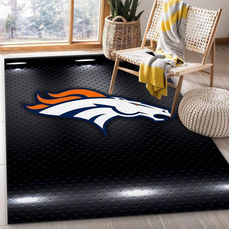 Denver Broncos Rug NFL Area Rug Bathroom Rug Indoor Rug Rectangle Carpet