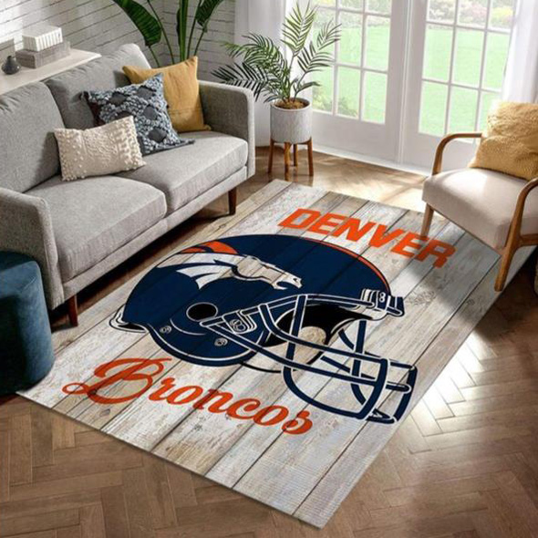 Denver Broncos Area Rug NFL Area Rug Dining Room Rug Indoor Rug Rectangle Carpet