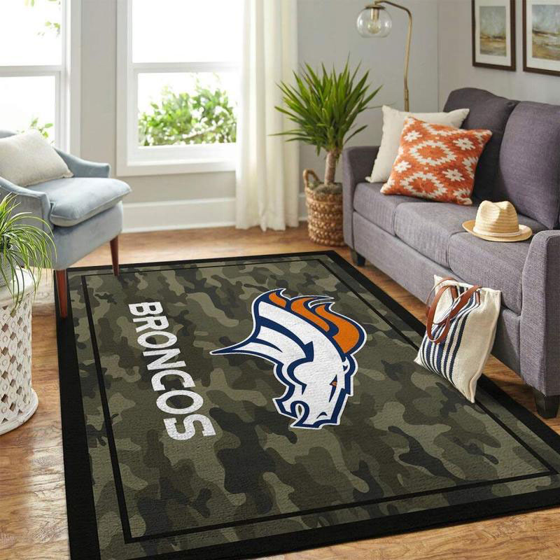 Denver Broncos Area Rug NFL Area Rug Dining Room Rugs Indoor Rug Rectangle Carpet