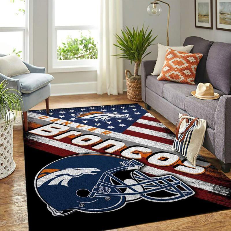Denver Broncos Area Rug NFL Area Rug Dining Room Rug Indoor Rug Rectangle Carpet