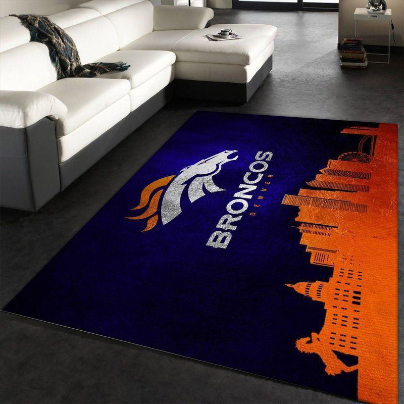 Denver Broncos Rug NFL Area Rug Bedroom Rug Indoor Rug Rectangle Carpet