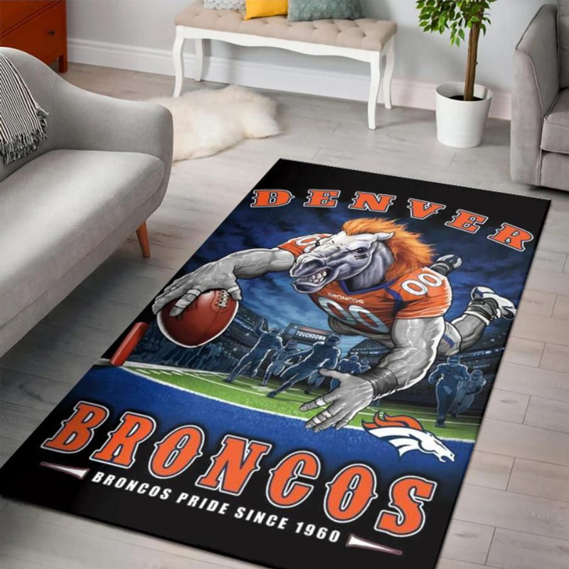 Denver Broncos Rug NFL Area Rug Dining Room Rug Indoor Indoor Rugs Rectangle Carpet