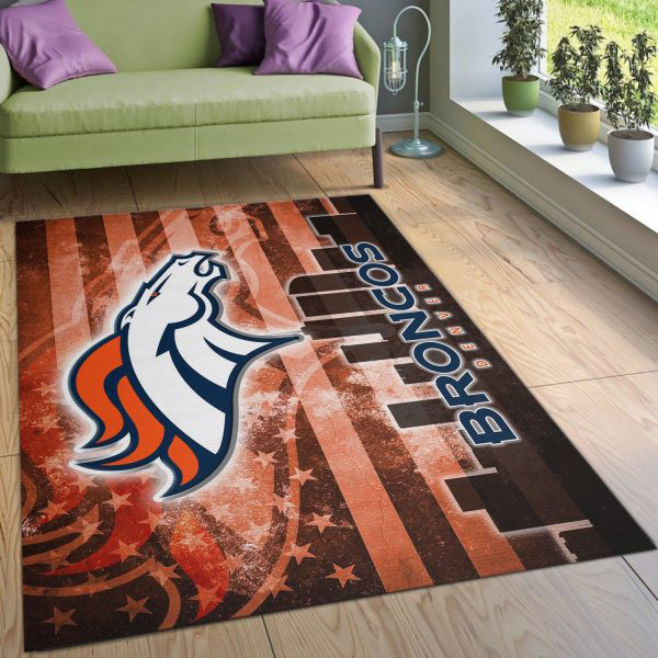 Denver Broncos Rug NFL Area Rug Bedroom Rug Indoor Rug Rectangle Carpet
