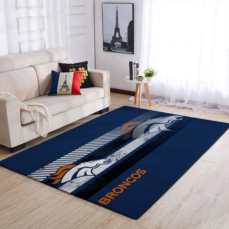 Denver Broncos Area Rug NFL Area Rug Living Room Rug Indoor Rugs Rectangle Carpet