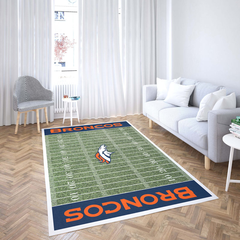 Denver Broncos Area Rug NFL Area Rug Dining Room Rugs Indoor Rug Rectangle Carpet
