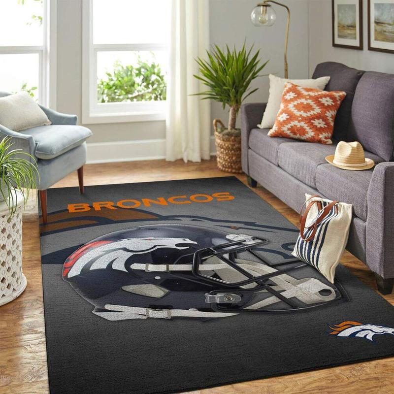 Denver Broncos Rug NFL Area Rug Bathroom Rug Indoor Indoor Rug Rectangle Carpet