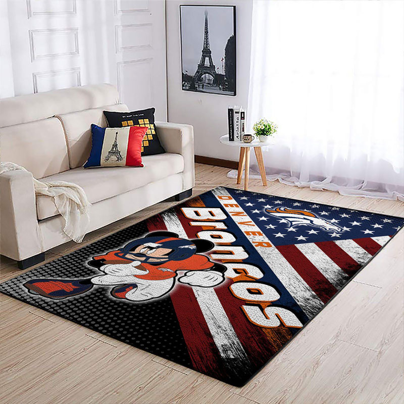 Denver Broncos Rug NFL Area Rug Dining Room Rug Indoor Rugs Rectangle Carpet