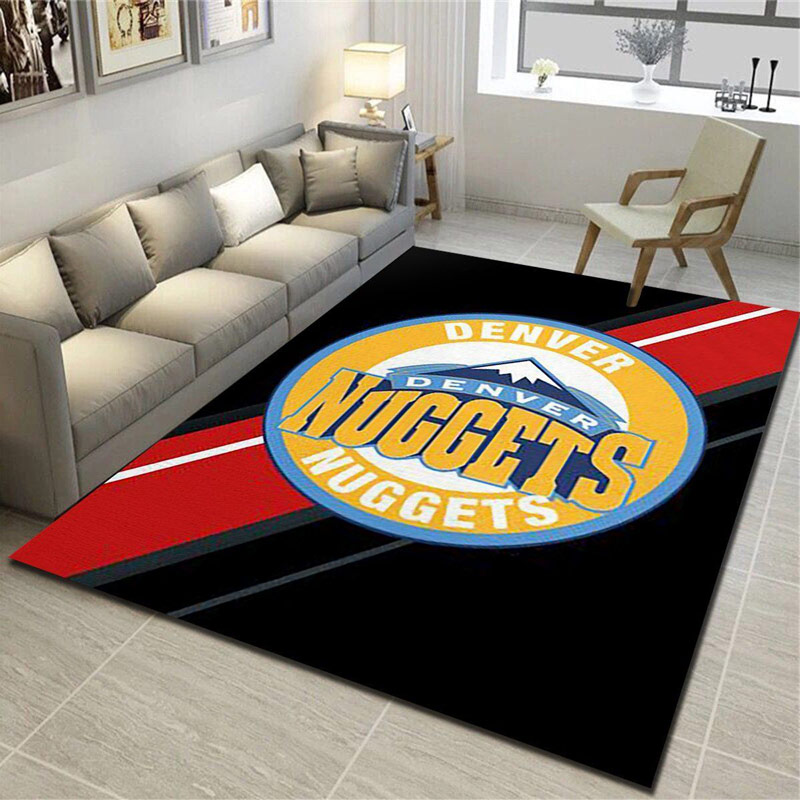Denver Nuggets Area Rug NBA Area Rug Kitchen Rug Indoor Indoor Rug Rectangle Carpet