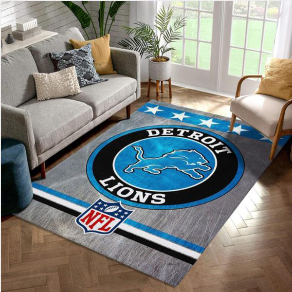 Detroit Lions Rug NFL Area Rug Bedroom Area Rug Indoor Indoor Rug Rectangle Carpet