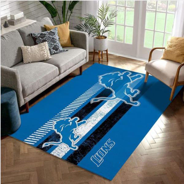 Detroit Lions Area Rug NFL Area Rug Dining Room Rugs Indoor Rugs Rectangle Carpet