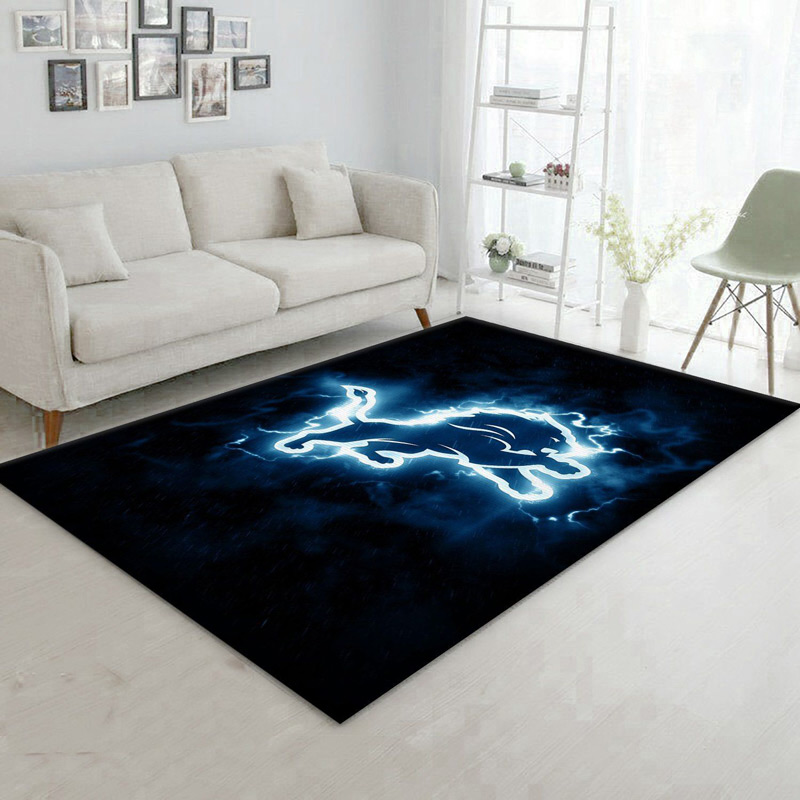 Detroit Lions Rug NFL Area Rug Living Room Area Rug Indoor Indoor Rugs Rectangle Carpet