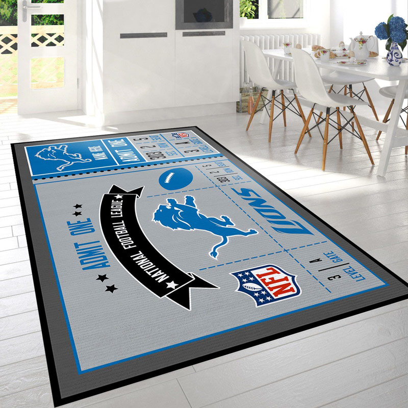 Detroit Lions Rug NFL Area Rug Kitchen Rug Indoor Indoor Rug Rectangle Carpet