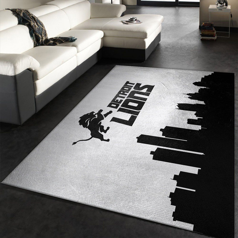 Detroit Lions Rug NFL Area Rug Bedroom Area Rug Indoor Rug Rectangle Carpet
