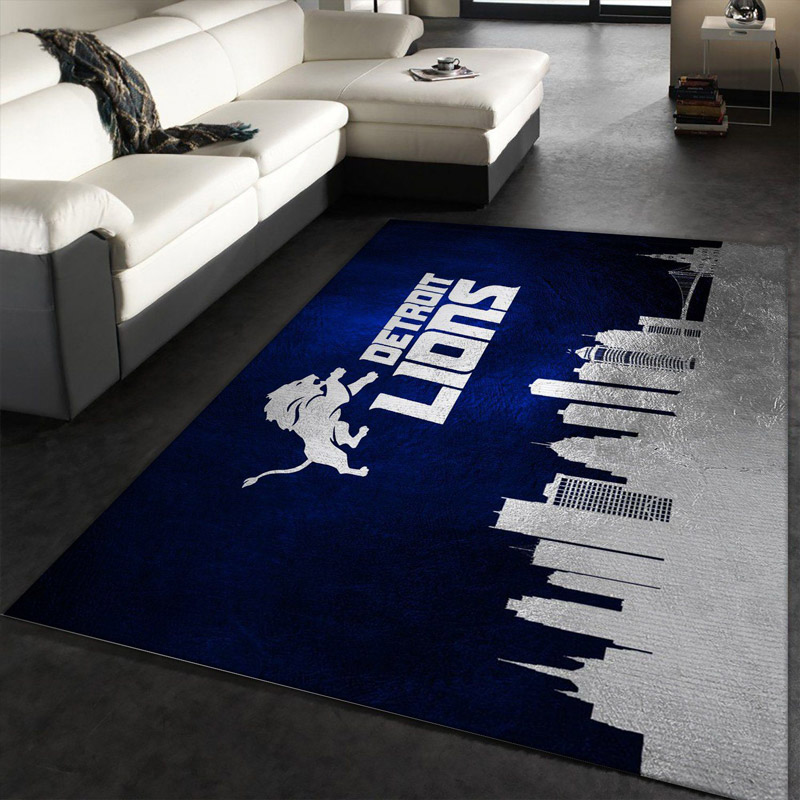 Detroit Lions Rug NFL Area Rug Living Room Area Rug Indoor Rugs Rectangle Carpet