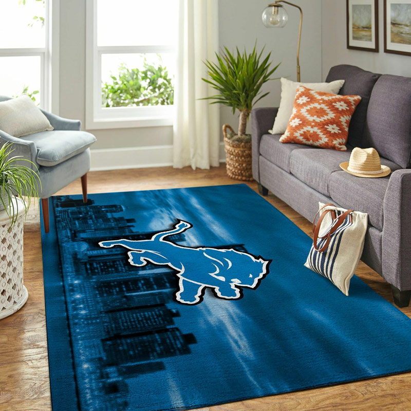 Detroit Lions Rug NFL Area Rug Dining Room Rug Indoor Rugs Rectangle Carpet