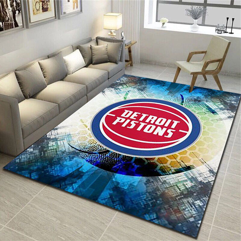 Detroit Pistons Rug NBA Area Rug Living Room Area Rug Indoor Rug Rectangle Carpet