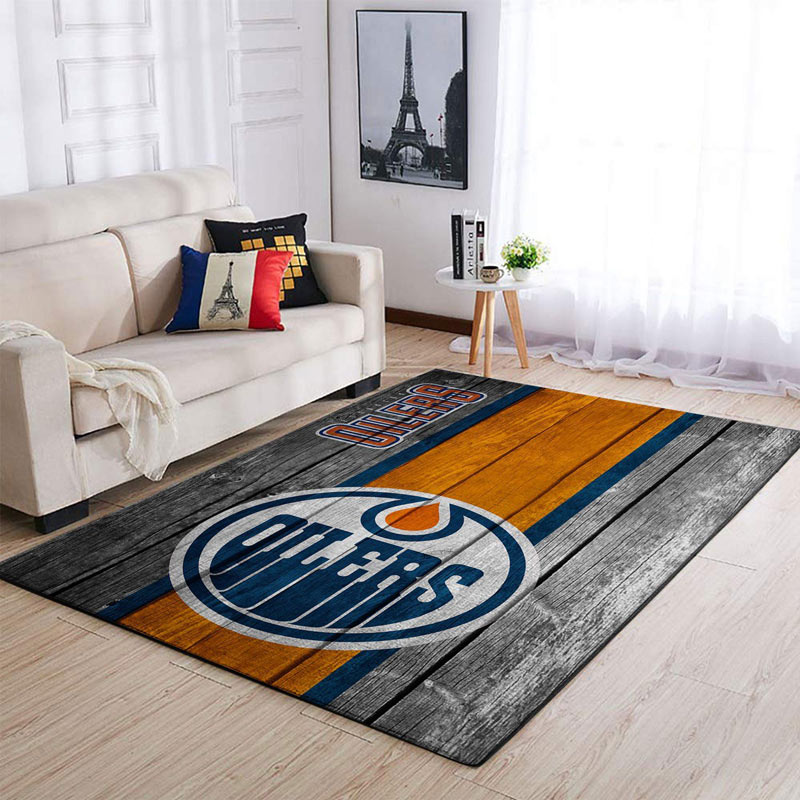Edmonton Oilers Area Rug NHL Area Rug Bathroom Rugs Indoor Rugs Rectangle Carpet
