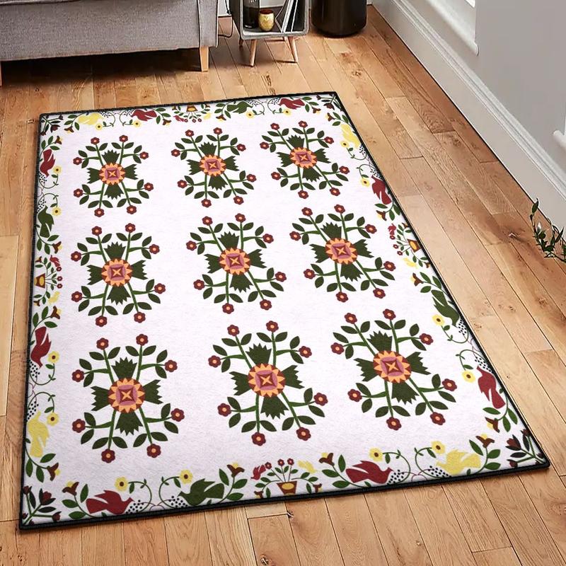 Floral Indoor Carpet Yellow Flower Rug