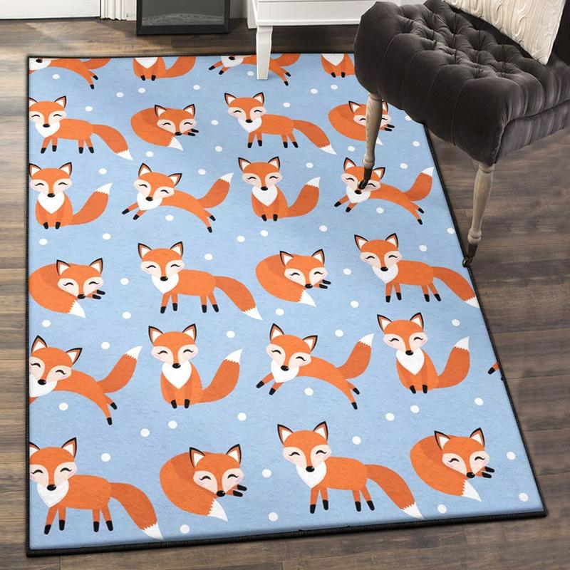 Fox Hunting Area Rugs Fox Snow Pattern Rug