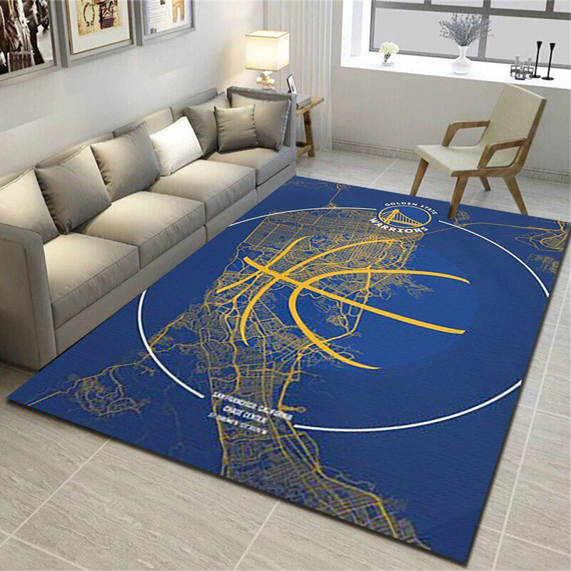 Golden State Warriors Area Rug NBA Area Rug Living Room Rug Indoor Indoor Rug Rectangle Carpet