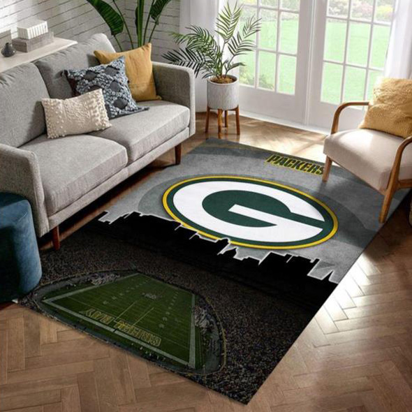 Green Bay Packers Area Rug NFL Area Rug Kitchen Rug Indoor Rug Rectangle Carpet