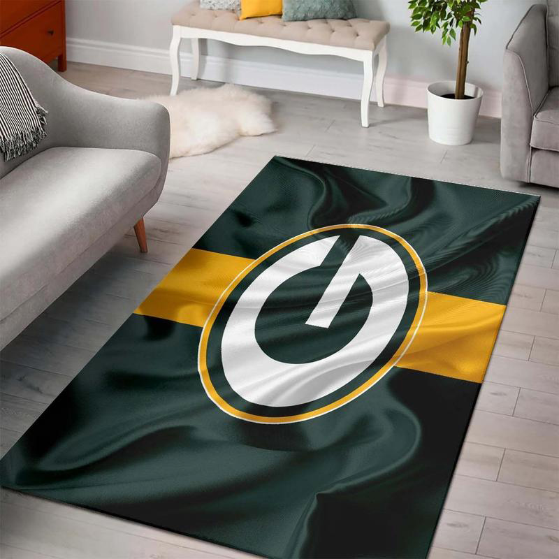 Green Bay Packers Area Rug NFL Area Rug Bedroom Rug Indoor Rug Rectangle Carpet