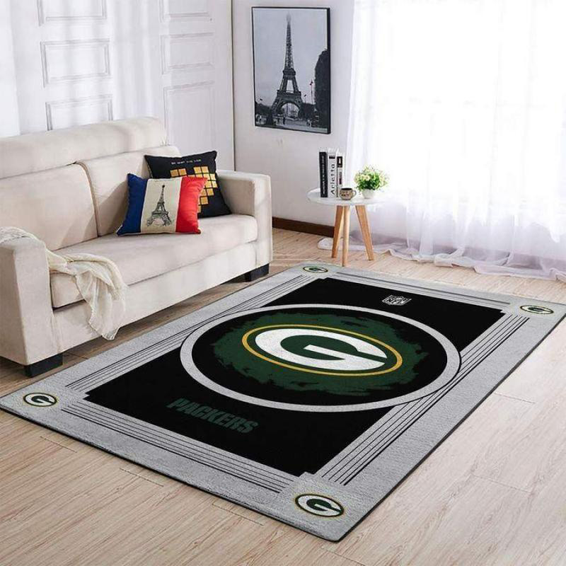 Green Bay Packers Rug NFL Area Rug Living Room Rug Indoor Indoor Rugs Rectangle Carpet