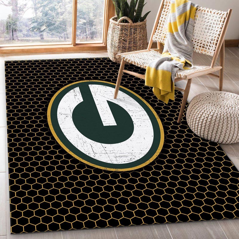 Green Bay Packers Rug NFL Area Rug Kitchen Rug Indoor Rug Rectangle Carpet