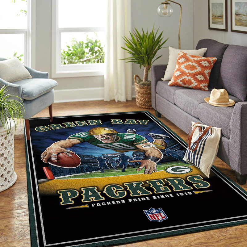 Green Bay Packers Rug NFL Area Rug Dining Room Rugs Indoor Indoor Rug Rectangle Carpet