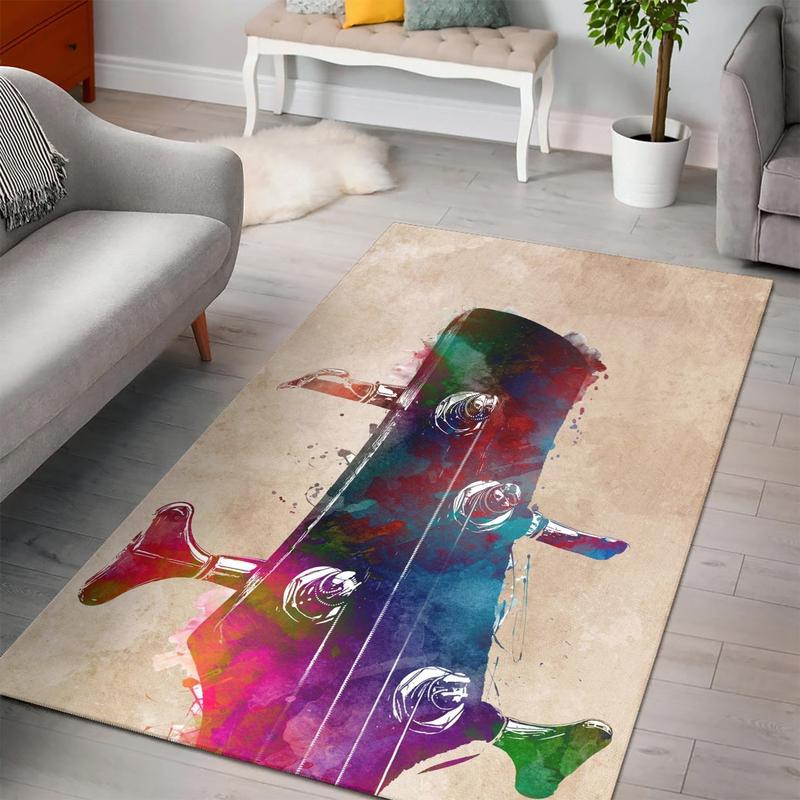 Guitar Art Instrument 2 Area Rug Living Room Rug