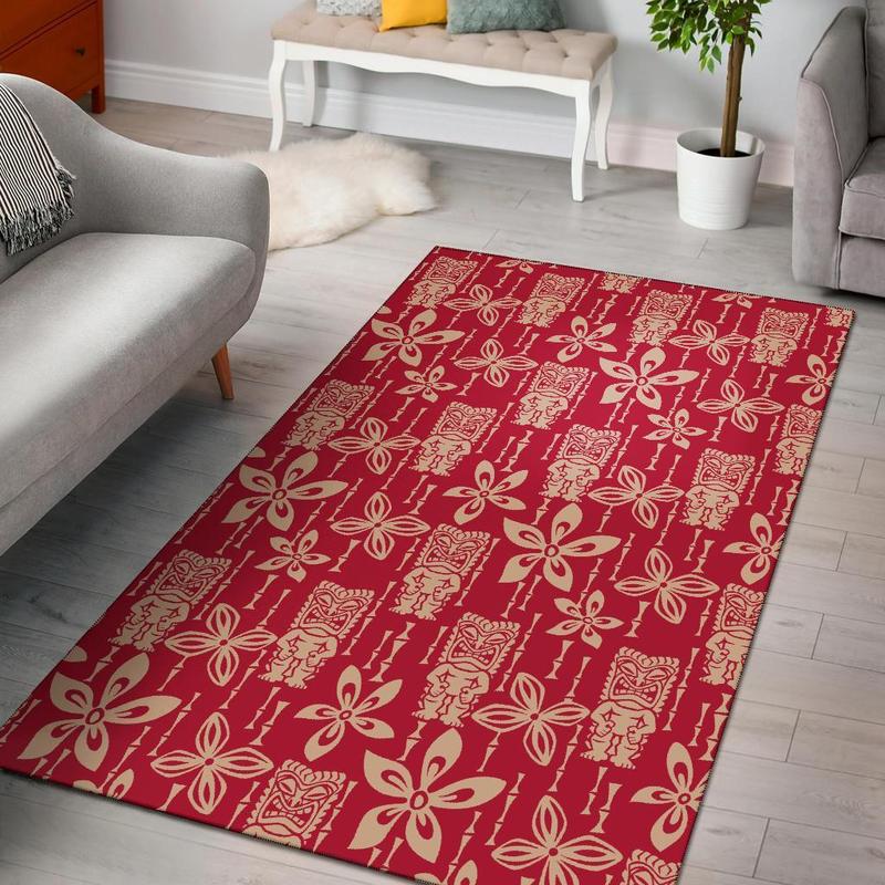 Hawaiian Pattern Print Area Rug Living Room Rug