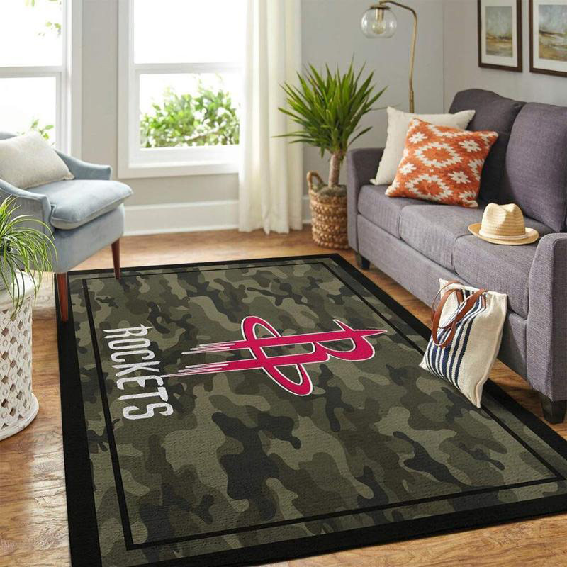 Houston Rockets Rug NBA Area Rug Dining Room Rugs Indoor Rugs Rectangle Carpet