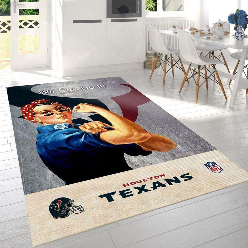 Houston Texans Rug NFL Area Rug Dining Room Rug Indoor Rug Rectangle Carpet