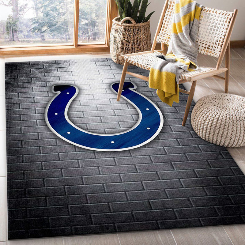 Indianapolis Colts Area Rug NFL Area Rug Bathroom Rug Indoor Rug Rectangle Carpet