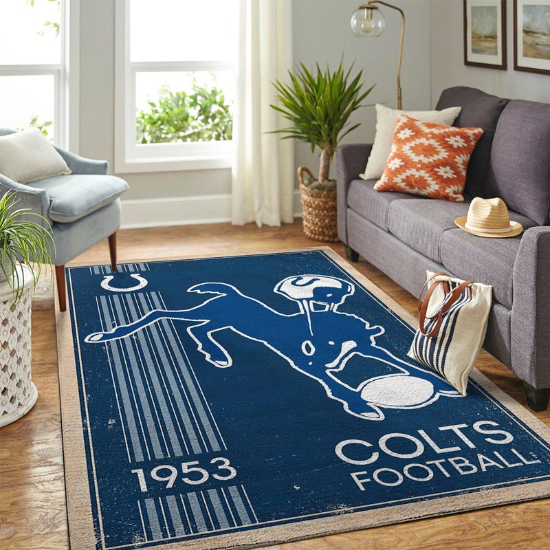 Indianapolis Colts Area Rug NFL Area Rug Bathroom Rugs Indoor Rug Rectangle Carpet