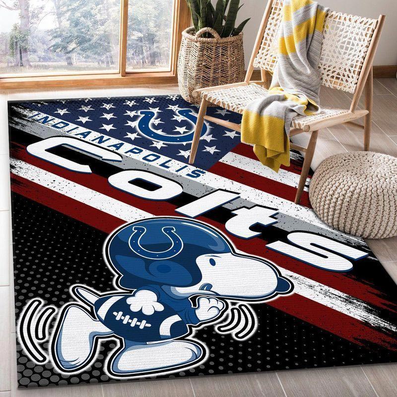Indianapolis Colts Area Rug NFL Area Rug Dining Room Rug Indoor Rugs Rectangle Carpet