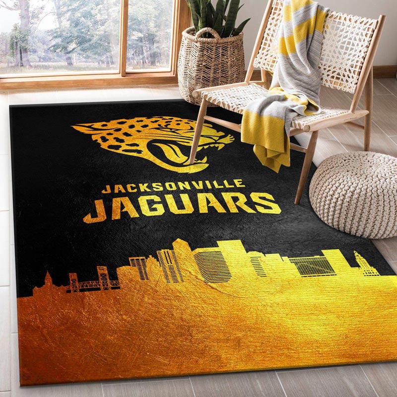Jacksonville Jaguars Rug NFL Area Rug Dining Room Rug Indoor Indoor Rugs Rectangle Carpet