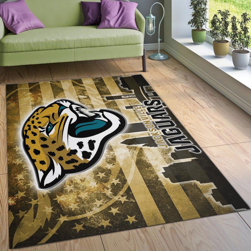 Jacksonville Jaguars Rug NFL Area Rug Living Room Rug Indoor Indoor Rug Rectangle Carpet