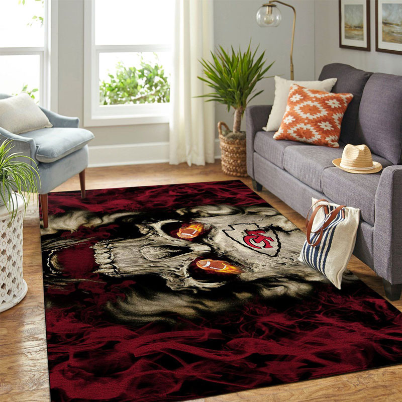 Kansas City Chiefs Area Rug NFL Area Rug Dining Room Rugs Indoor Indoor Rug Rectangle Carpet
